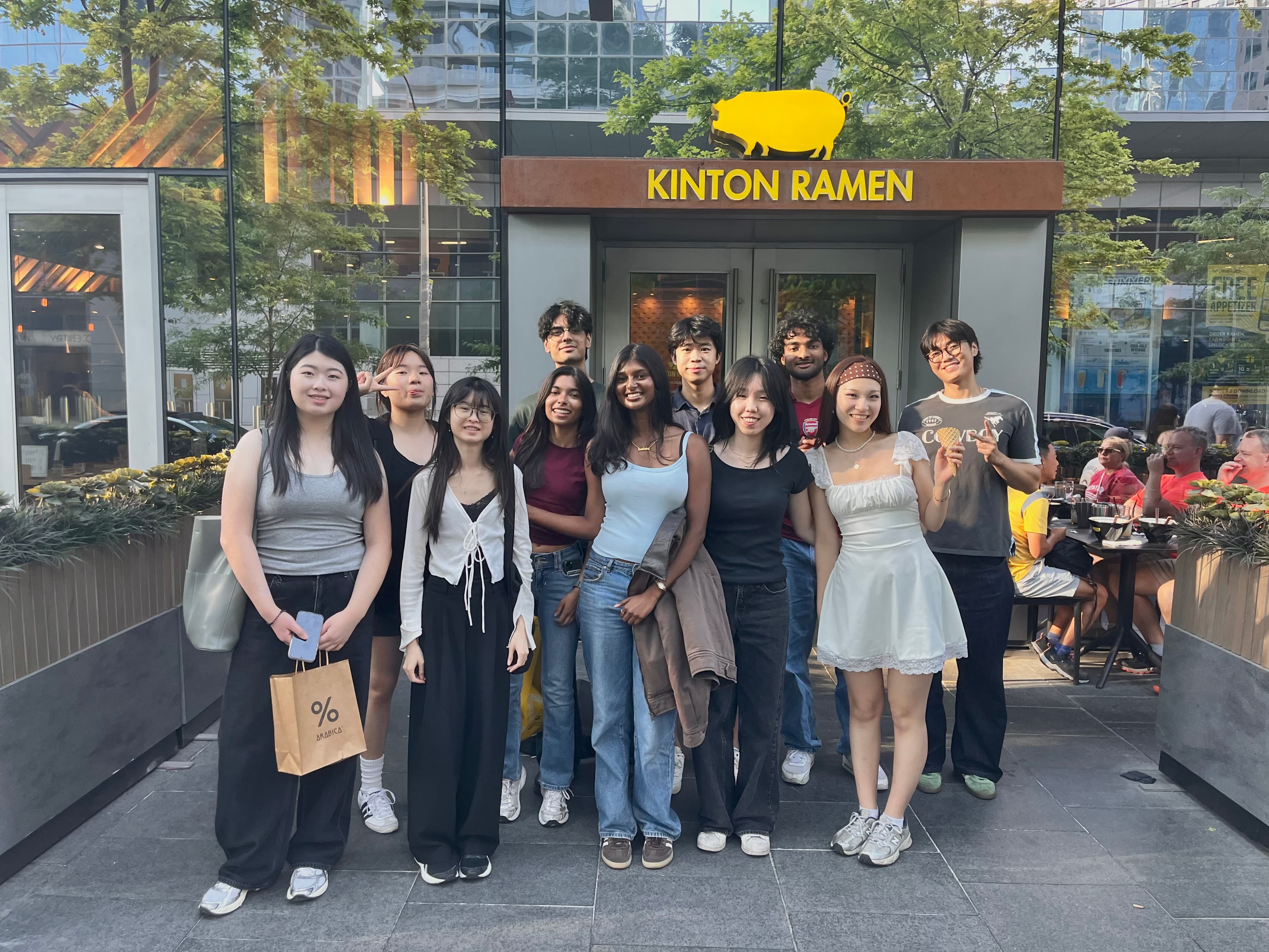 The UW Blueprint team together outside Kinton Ramen